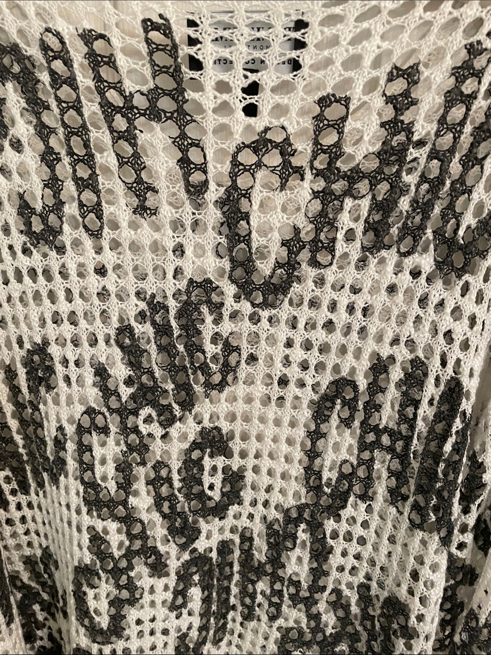 🩴✨ FRANK LYMAN Open Knit Graphic Sweater Size M - Picture 6 of 7